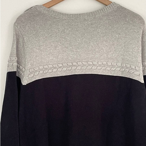 NEW Charter Club Metallic Bi-color Sweater Silver Tin Black Women's Plus Size 0X - Picture 6 of 10